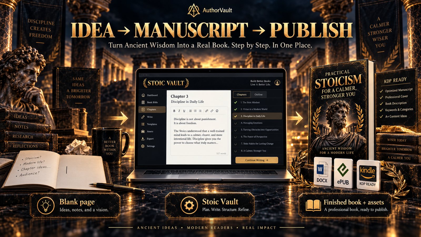 Idea to manuscript to publish with Stoic Vault