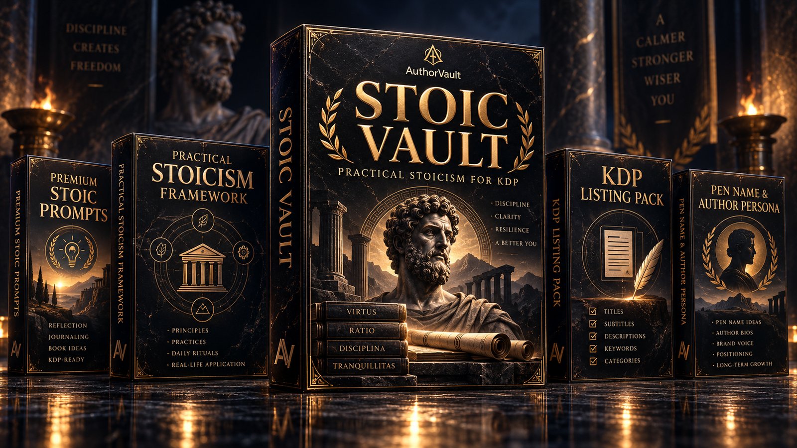 Stoic Vault by AuthorVault — practical Stoicism product box set for KDP